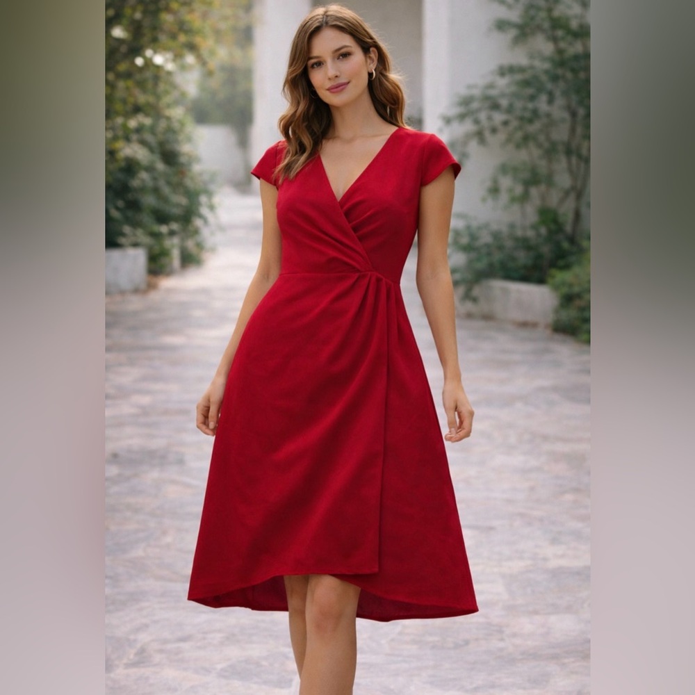 Worthington Vibrant Red Midi Dress